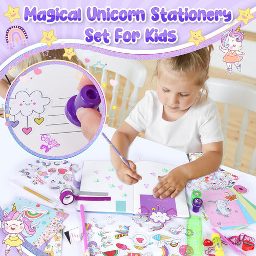 Kit Diario Unicornio Niñas Regalo Edad 6-12 Años X93 Piezas