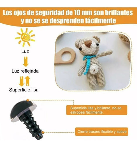 Ojos De Seguridad Amigurumi Mediano 200und Manualidades