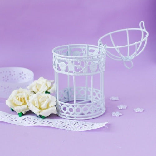 Mini Jaula Redonda Blanca Souvenir Decoracion X 12 Und