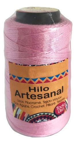 Hilo Artesanal Tejido Macrame Wayuu Telares 2.5mm X 100gr Rosado