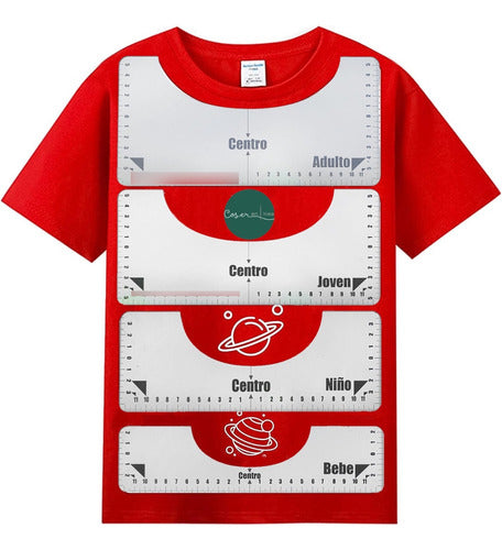 Kit De 4 Reglas Guia T-shirt Camiseta Acrílico Transparente