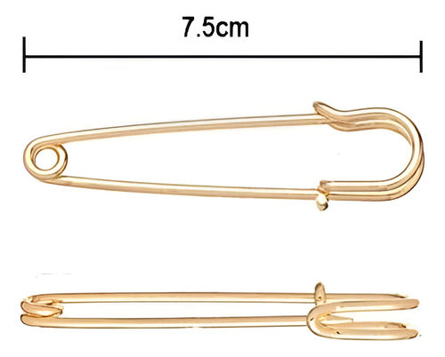 Gancho Grande Alfiler De Seguridad Dorado Falda 7,5cm X50und