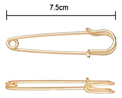 Gancho Grande Alfiler De Seguridad Dorado Falda 7,5cm X50und