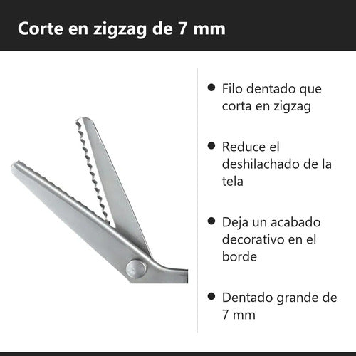 Tijera Zig Zag Para Tela Dentado 7 Mm Costura Y Sastrería