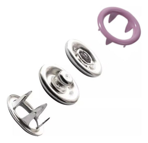 Broches A Presión Metálicos 9.5mm Para Ropa Tela X 100 Und
