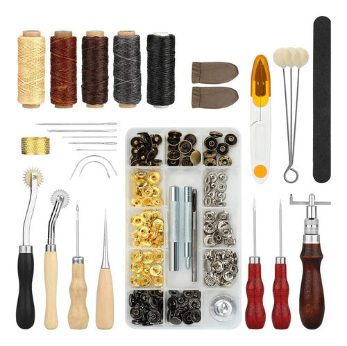 Kit Herramientas Para Cuero Marroquinería Costura 28 Piezas
