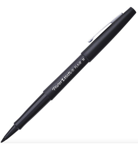 Micropunta Paper Mate Flair Negro X12 Unidades