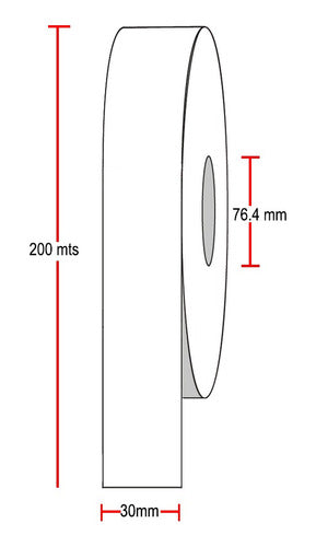 Rollo Nylon 30mm Para Impresión De Marquillas Ropa  200 Mts