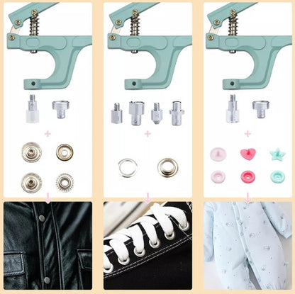 Kit pinza Broches Plasticos Ojales Broches Metalicos Cazuela X 300 Pzs