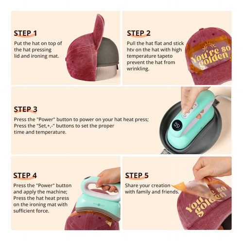 Plancha Prensa Para Gorras Vinilo Y Sublimacion