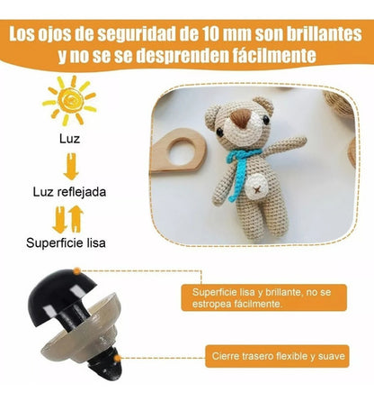 Ojos De Seguridad Amigurumi Negro 200und Manualidades