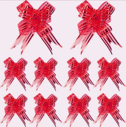 Moños De Regalo Mediano Organza Irizado Navidad 100 Und