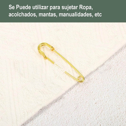 Gancho Grande Alfiler De Seguridad Dorado Falda 7,5cm X10und