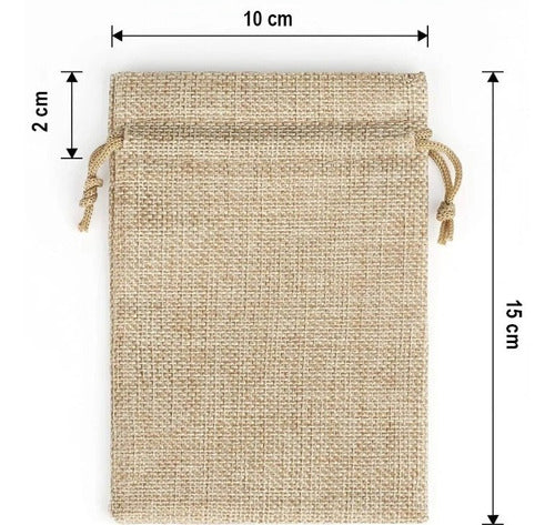 Bolsas Costales Yute Con Cordón Dulceros Regalo 10x15cm X50 Unid