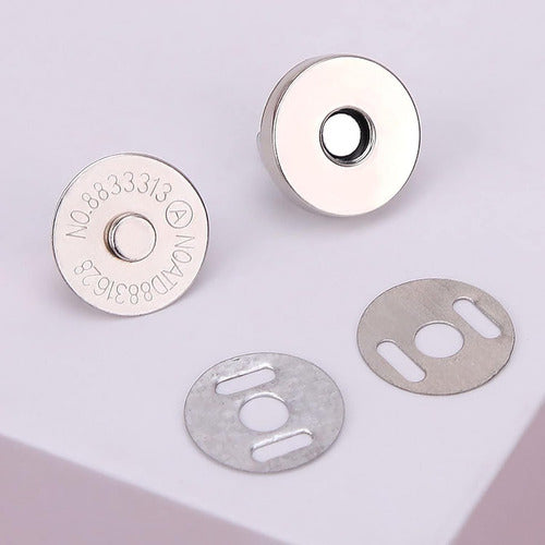Broches Magneticos 18 Mm Imantado Color Plata X 100 Unidades