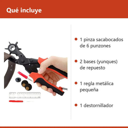 Perforadora De Cuero Sacabocados Pinza Giratoria Cinturones
