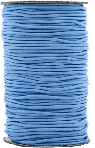 Cordón Elástico Trenzado Tubular Negro 3 Mm Rollo 200mts