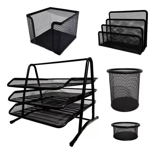 Portalápices Nacionalcol Kit De Oficina Negro 5 Pzas Default Title