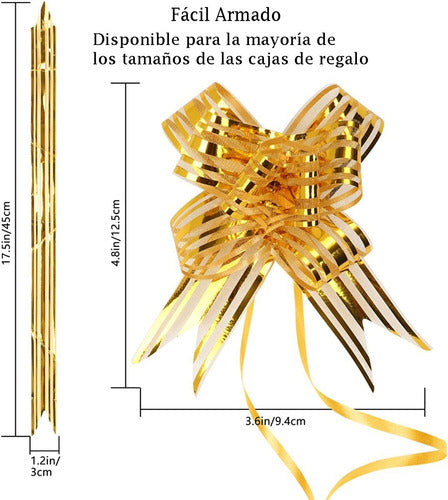 Moños De Regalo Mediano Organza Irizado Navidad 20 Und