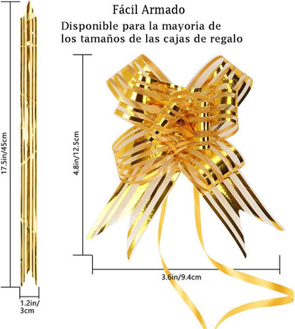 Moños De Regalo Mediano Organza Irizado Navidad 20 Und