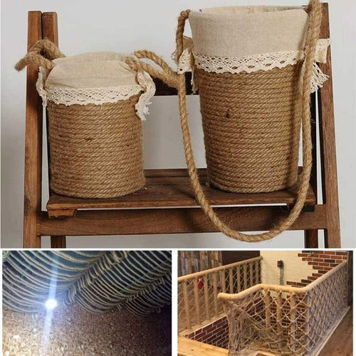 Cuerda Yute Natural Resistente 8 Mm X 10 Mts Decoración