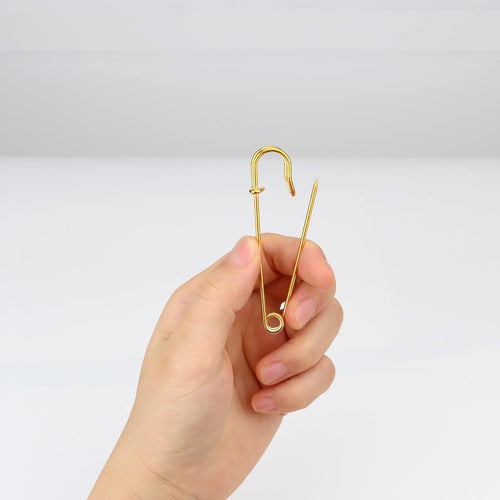 Gancho Grande Alfiler De Seguridad Dorado Falda 7,5cm X50und