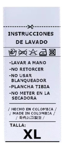 Etiquetas Textiles Con Instrucciones De Cuidado 100 Unidades