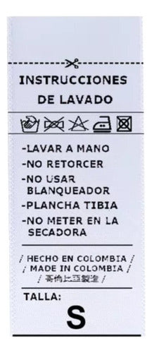 Etiquetas Textiles Con Instrucciones De Cuidado 100 Unidades