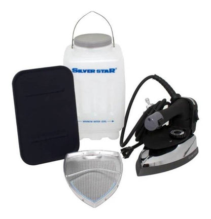 Plancha Industrial Silver Star Vapor Negra 1000w 110v Con Accesorios