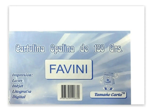 Cartulina Opalina 180g Carta X50 Und Blanco