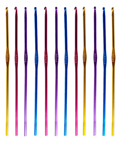 Agujas Crochet En Metal Aluminio Para Tejer  3.0mm X 12 Unid