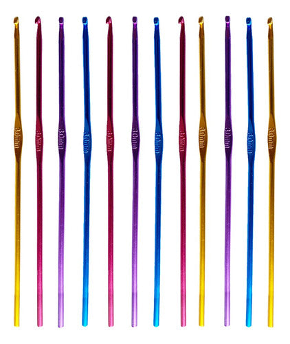 Agujas Crochet En Metal Aluminio Para Tejer 3.0mm X 12 Unid Default Title