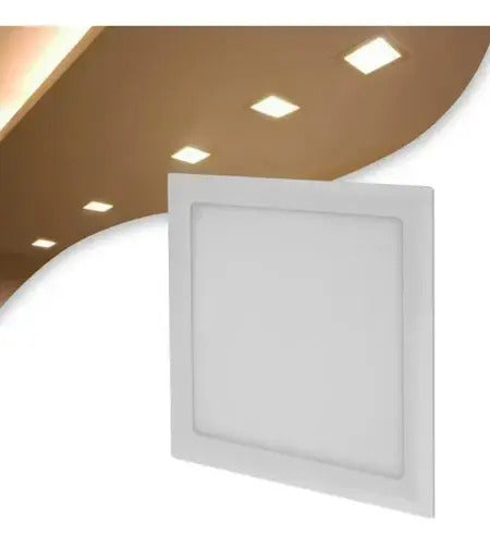 Panel Led Cuadrado 12w Blanco Frío 17x17cm Mercury Titanium 110v