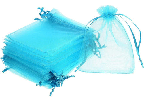 Bolsa De Organza 15cmx 20cm Paquete X 50und Azul