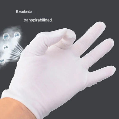 Guantes Blancos O Negros Algodon Todas Las Tallas X 1 Par