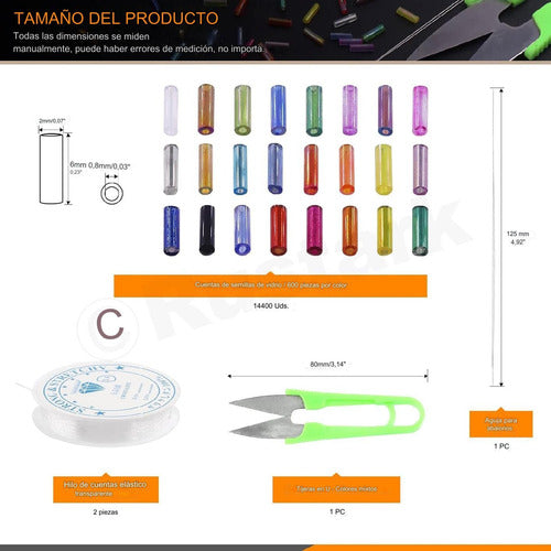 Kit Completo De Canutillo Bisuteria X 14404 Piezas