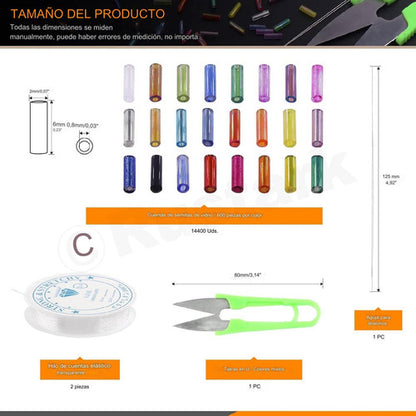 Kit Completo De Canutillo Bisuteria X 14404 Piezas