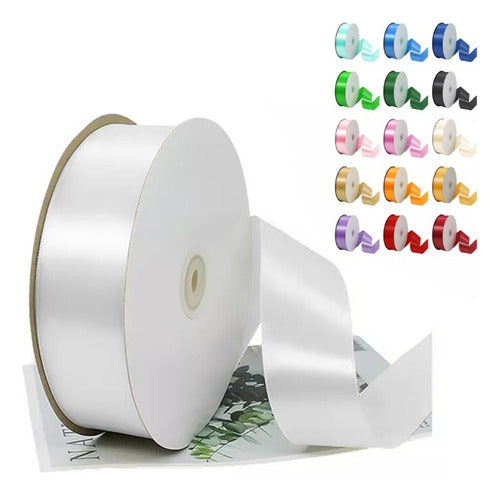 Rollo Cinta Satin Para Decoracion Ancho 4 Cm X 55 Metros