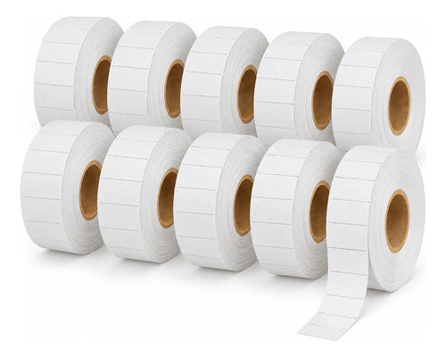 10 Rollos De Etiquetas Para Tiqueteadora 1110 Blanco Liso