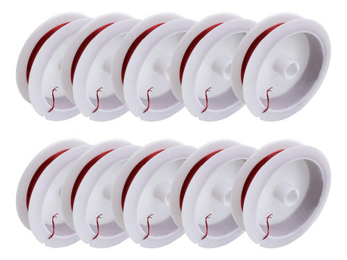 Rollo Alambre Acero De Color 50 Metros De Cal 0.4mm 10und Rojo