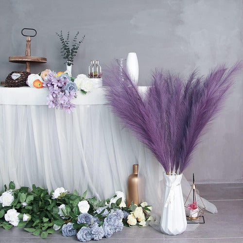 Pampas Decoración 5 Tallos Plantas Artificiales Ramo 80cm