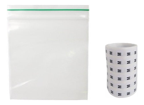 Kit Bolsas Hermeticas Y Tallas Adhesivas Para Ropa X100 Unid Blanco