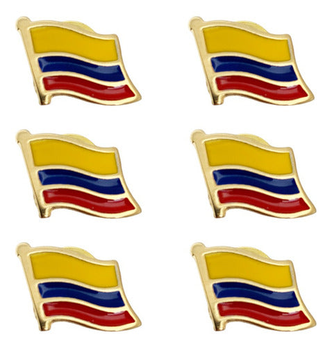 6 Pines Solapa Bandera De Colombia Broche Amarillo