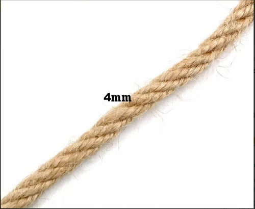 3 Madejas Cuerda Yute Natural 4mm Total 60 Mts Decoración