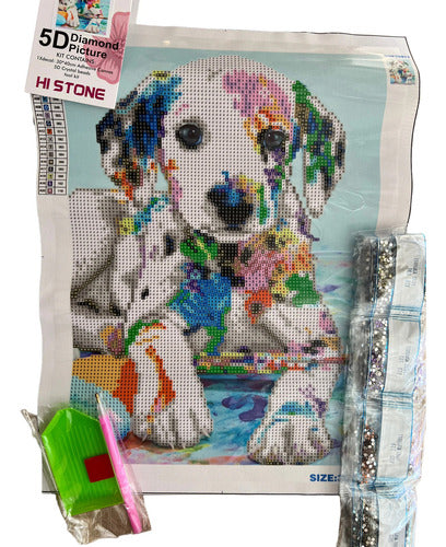 Kit Pintura De Diamantes 5d Dalmata Para Bricolaje 40x30 Cm