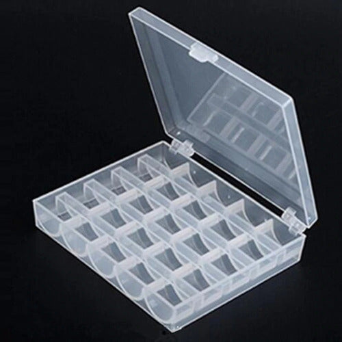 Caja Organizador De Bobina + 25 Carreteles Costura