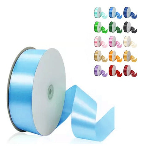 Rollo Cinta Satin Para Decoracion Ancho 4 Cm X 55 Metros