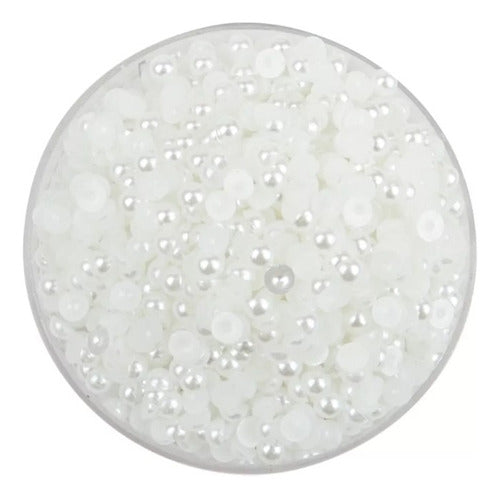Media Perlas Plasticas Abs Natural Para Pegar 6 Mm X 400 Und