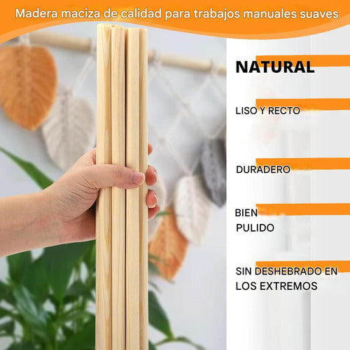 10 Palos De Balso Redondo Madera 12mm X90cm