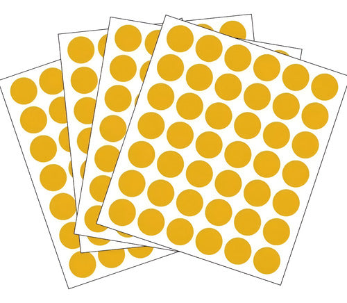 Rotulo Adhesivo Redondo Dorado 1.6 Cm X162 Piezas X3 Pqtes Amarillo